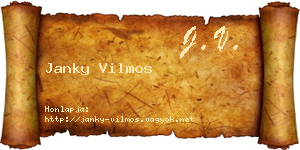 Janky Vilmos névjegykártya